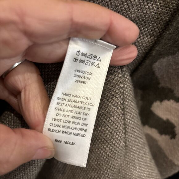 Rachel Zoe Green Camouflage Long Sleeve Cardigan Sweater XL Pockets Slits - Picture 5 of 8